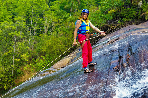 Waterfall abseiling